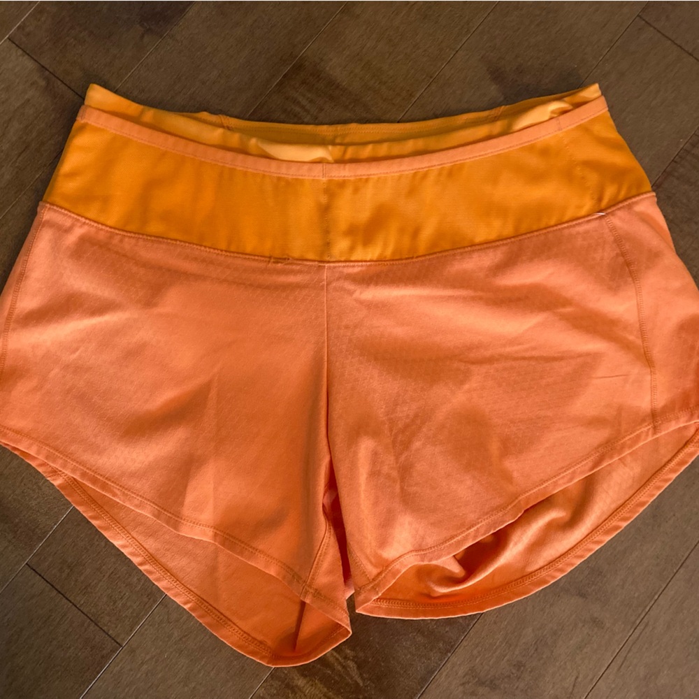 Oiselle Toolbelt Roga Shorts, Clementine, Size 4
